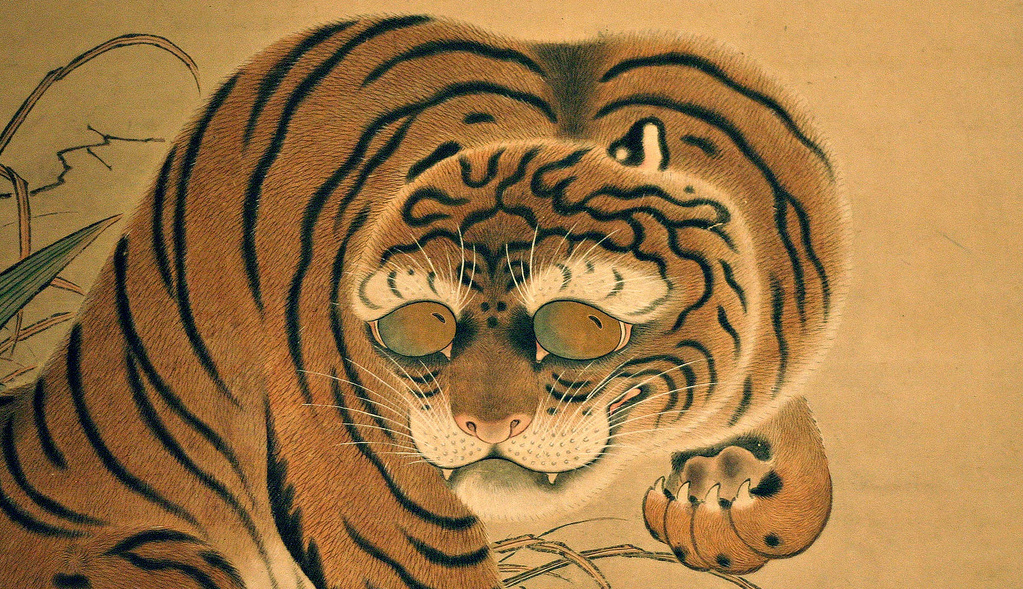 smiling tiger painting