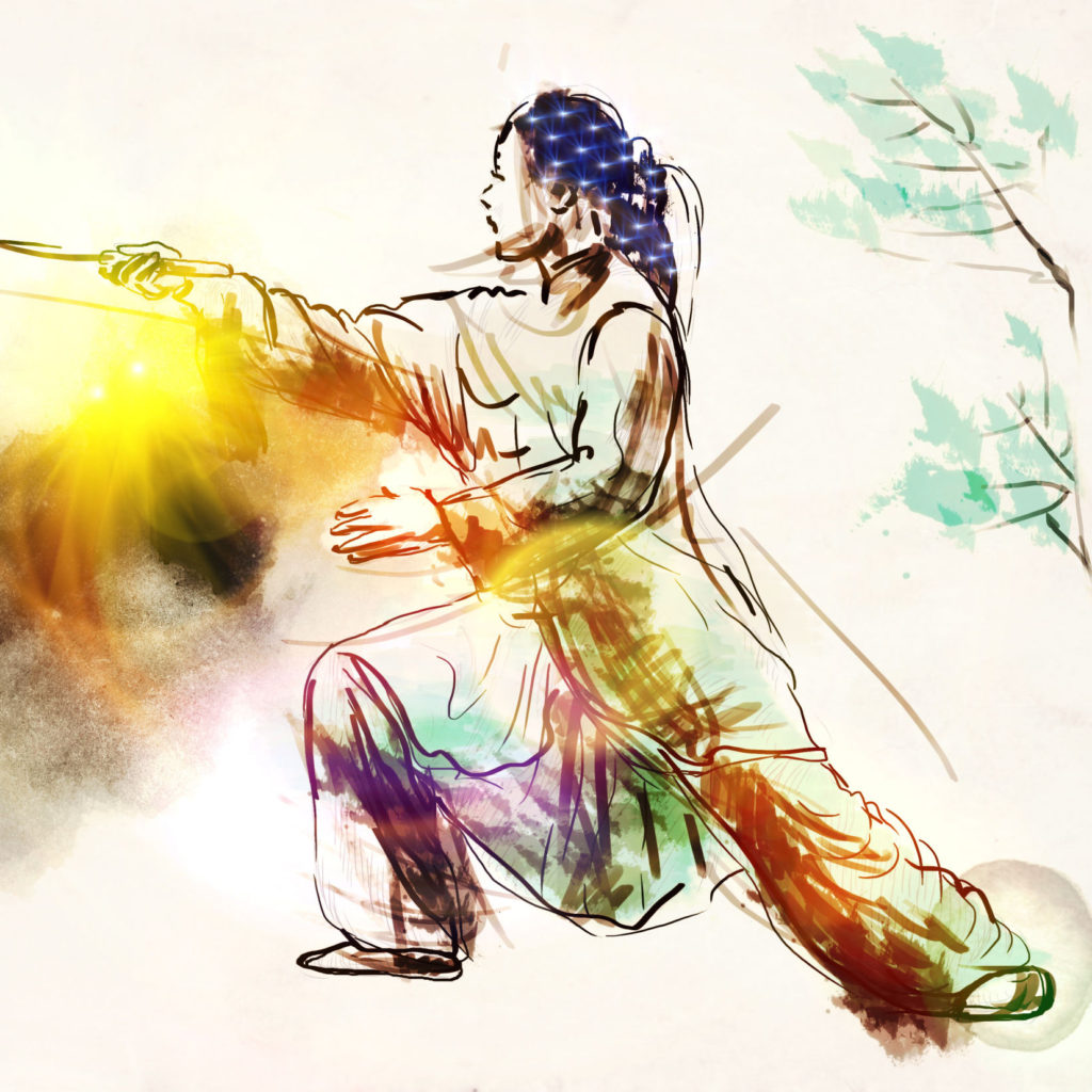 woman swordsman drawing
