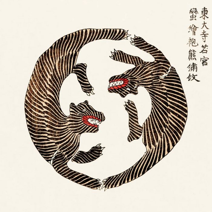 Tiger circles two tigers drawing